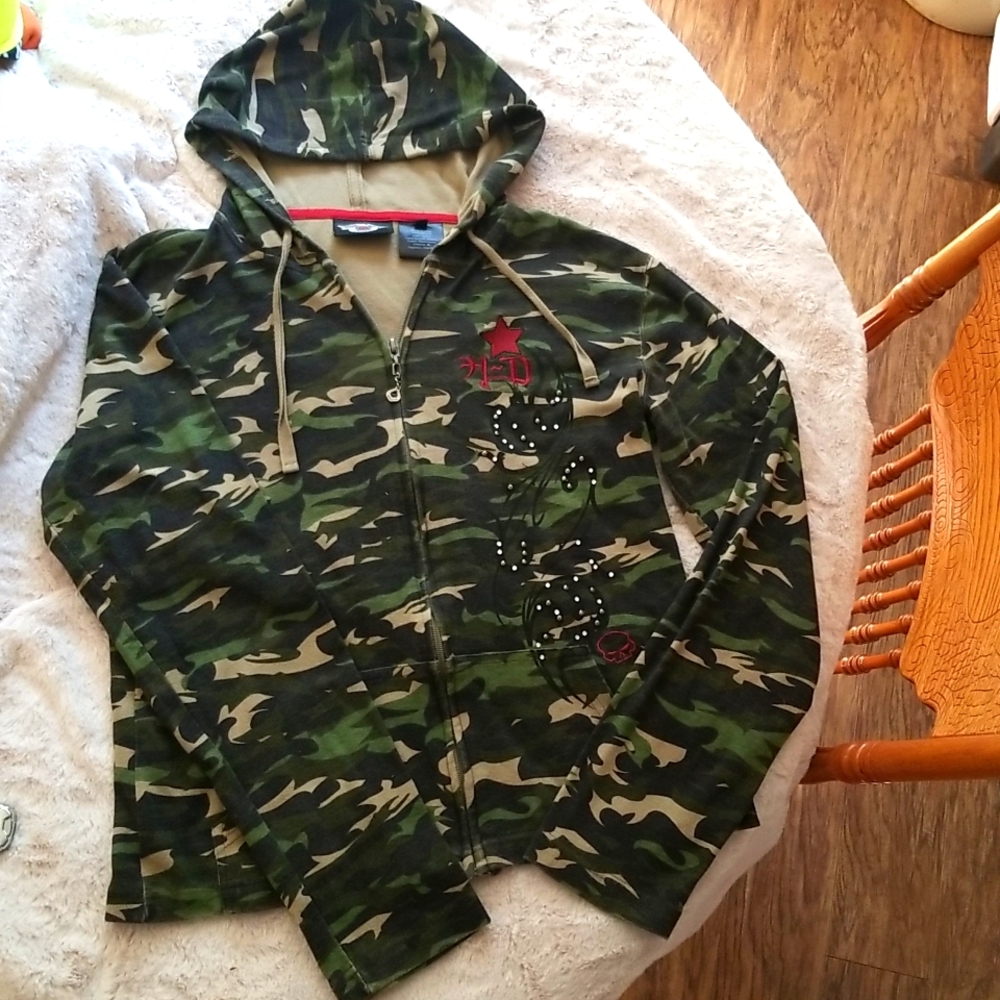 Harley Davidson lightweight zip up camo hoodie
